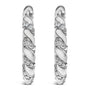 Aretes de aro con diseño de remolino con diamantes cultivados en laboratorio de 1 1/5 ct. p.t. en oro blanco de 14K, foto 2