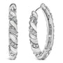 Aretes de aro con diseño de remolino con diamantes cultivados en laboratorio de 1 1/5 ct. p.t. en oro blanco de 14K, foto 1