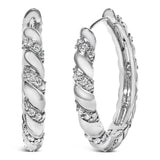 1 1/5 Ct. T.W. Lab-Grown Diamond Swirl Design Hoop Earrings in 14K White Gold