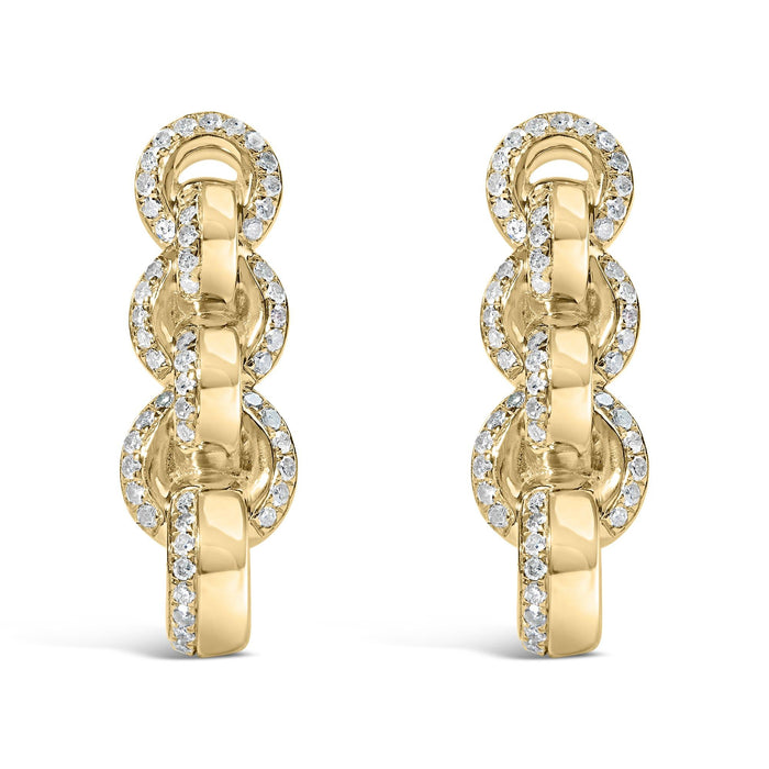 1/2 Ct. T.W. Diamond Chain Link Drop Earrings in 14K Yellow Gold-Plated Sterling Silver, photo 2