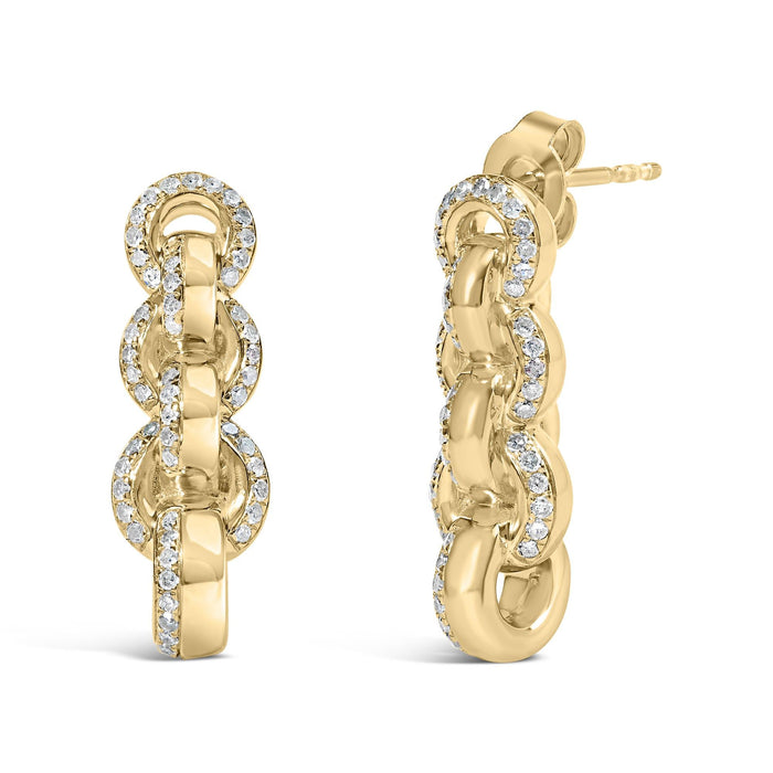 1/2 Ct. T.W. Diamond Chain Link Drop Earrings in 14K Yellow Gold-Plated Sterling Silver, photo 1