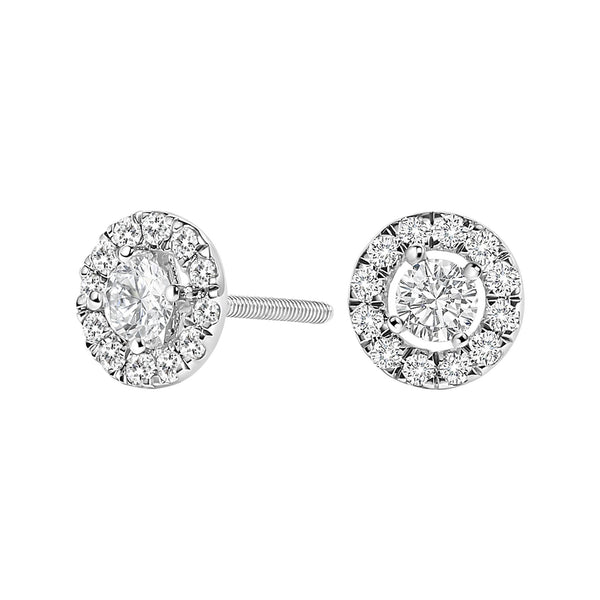 3/4 Ct. T.W. Lab-Grown Diamond Floating Halo Stud Earrings in 14K White Gold, photo 1
