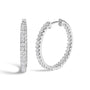 3 Ct. T.W. Princess Diamond Inside Out Elongated Hoop Earrings in 14K White Gold, photo 1