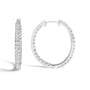 3 Ct. T.W. Princess Diamond Inside Out Elongated Hoop Earrings in 14K White Gold, photo 7