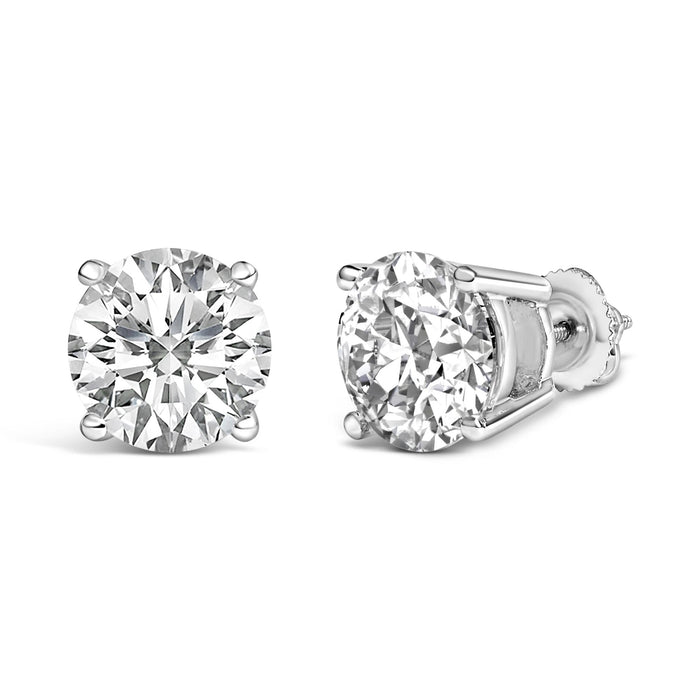 Round Lab-Grown Diamond Solitaire Stud Earrings with Screw Backs in 14K Gold, photo 44