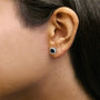 0.75 to 9.5 Ct. T.W. Round Brilliant-Cut Treated Black Diamond Bezel-Set Stud Earrings with Screw Backs in Sterling Silver, photo 21