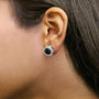 0.75 to 9.5 Ct. T.W. Round Brilliant-Cut Treated Black Diamond Bezel-Set Stud Earrings with Screw Backs in Sterling Silver, photo 18