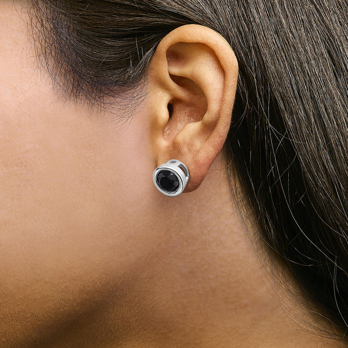 0.75 to 9.5 Ct. T.W. Round Brilliant-Cut Treated Black Diamond Bezel-Set Stud Earrings with Screw Backs in Sterling Silver, photo 18