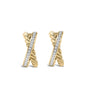 1/5 Ct. T.W. Diamond Twisted Design Hoop Earrings in 14K Yellow Gold-Plated Sterling Silver, photo 2