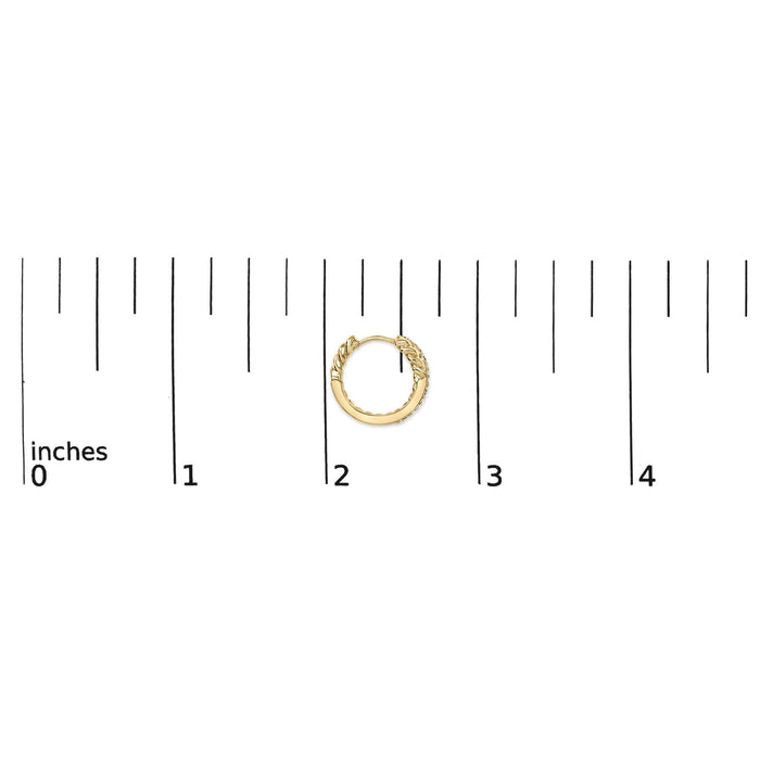 1/5 Ct. T.W. Diamond Twisted Design Hoop Earrings in 14K Yellow Gold-Plated Sterling Silver, photo 5