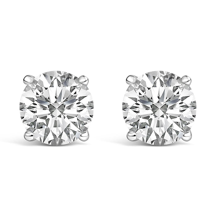 Round Lab-Grown Diamond Solitaire Stud Earrings with Screw Backs in 14K Gold, photo 16
