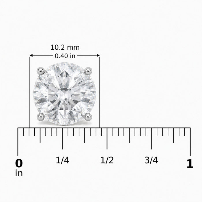 IGI Certified Lab-Grown Diamond Solitaire Stud Earrings in 14K Gold, photo 36
