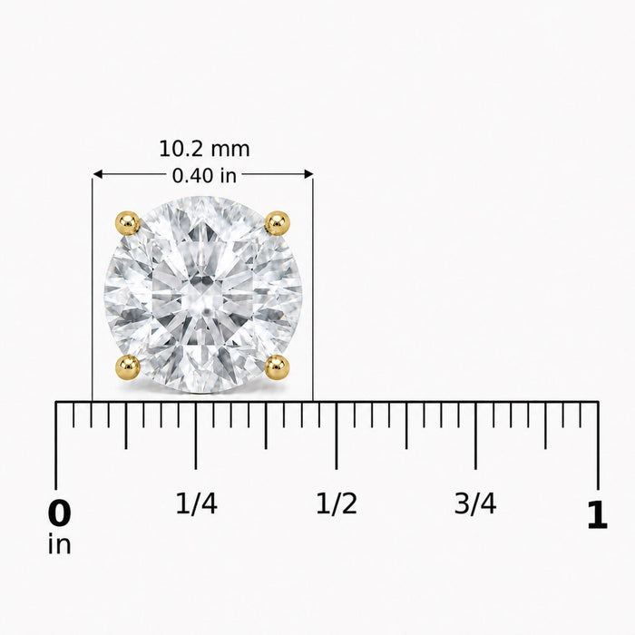 IGI Certified Lab-Grown Diamond Solitaire Stud Earrings in 14K Gold, photo 35