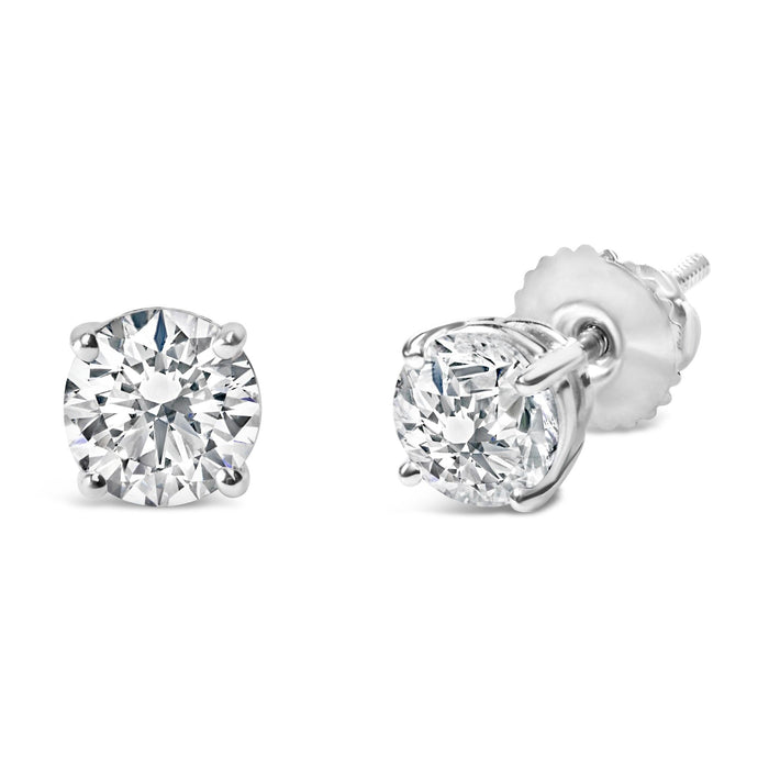 Round Lab-Grown Diamond Solitaire Stud Earrings with Screw Backs in 14K Gold, photo 38