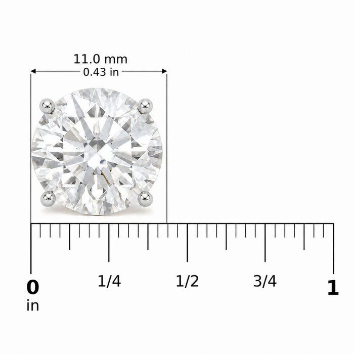 Round Lab-Grown Diamond Solitaire Stud Earrings with Screw Backs in 14K Gold