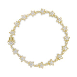 Pulsera de eslabones de estrella floral con diamantes redondos de 1 1/5 ct. p.t. en oro de 14K