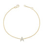Pulsera de eslabones con dije de inicial A-Z y detalle de diamante en oro amarillo de 10K, foto 52
