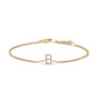 Pulsera de eslabones con dije de inicial A-Z y detalle de diamante en oro amarillo de 10K, foto 25