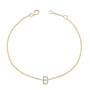 Pulsera de eslabones con dije de inicial A-Z y detalle de diamante en oro amarillo de 10K, foto 51
