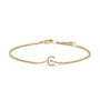 Pulsera de eslabones con dije de inicial A-Z y detalle de diamante en oro amarillo de 10K, foto 24