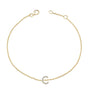 Pulsera de eslabones con dije de inicial A-Z y detalle de diamante en oro amarillo de 10K, foto 50