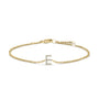 Pulsera de eslabones con dije de inicial A-Z y detalle de diamante en oro amarillo de 10K, foto 22