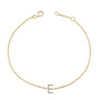 Pulsera de eslabones con dije de inicial A-Z y detalle de diamante en oro amarillo de 10K, foto 48