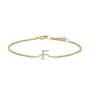 Pulsera de eslabones con dije de inicial A-Z y detalle de diamante en oro amarillo de 10K, foto 21