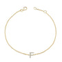 Pulsera de eslabones con dije de inicial A-Z y detalle de diamante en oro amarillo de 10K, foto 47
