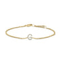 Pulsera de eslabones con dije de inicial A-Z y detalle de diamante en oro amarillo de 10K, foto 20
