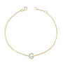Pulsera de eslabones con dije de inicial A-Z y detalle de diamante en oro amarillo de 10K, foto 46
