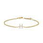 Pulsera de eslabones con dije de inicial A-Z y detalle de diamante en oro amarillo de 10K, foto 19