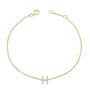 Pulsera de eslabones con dije de inicial A-Z y detalle de diamante en oro amarillo de 10K, foto 45