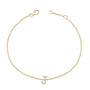 Pulsera de eslabones con dije de inicial A-Z y detalle de diamante en oro amarillo de 10K, foto 43