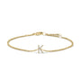 Pulsera de eslabones con dije de inicial A-Z y detalle de diamante en oro amarillo de 10K, foto 16