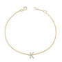 Pulsera de eslabones con dije de inicial A-Z y detalle de diamante en oro amarillo de 10K, foto 42