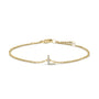 Pulsera de eslabones con dije de inicial A-Z y detalle de diamante en oro amarillo de 10K, foto 15