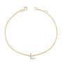 Pulsera de eslabones con dije de inicial A-Z y detalle de diamante en oro amarillo de 10K, foto 41