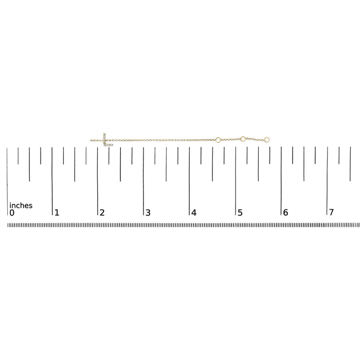 Pulsera de eslabones con dije de inicial A-Z y detalle de diamante en oro amarillo de 10K