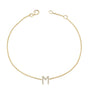 Pulsera de eslabones con dije de inicial A-Z y detalle de diamante en oro amarillo de 10K, foto 40