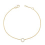 Pulsera de eslabones con dije de inicial A-Z y detalle de diamante en oro amarillo de 10K, foto 38