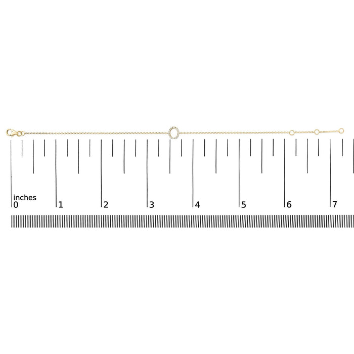 Pulsera de eslabones con dije de inicial A-Z y detalle de diamante en oro amarillo de 10K