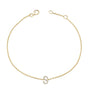 Pulsera de eslabones con dije de inicial A-Z y detalle de diamante en oro amarillo de 10K, foto 34