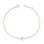 Pulsera de eslabones con dije de inicial A-Z y detalle de diamante en oro amarillo de 10K, foto 33