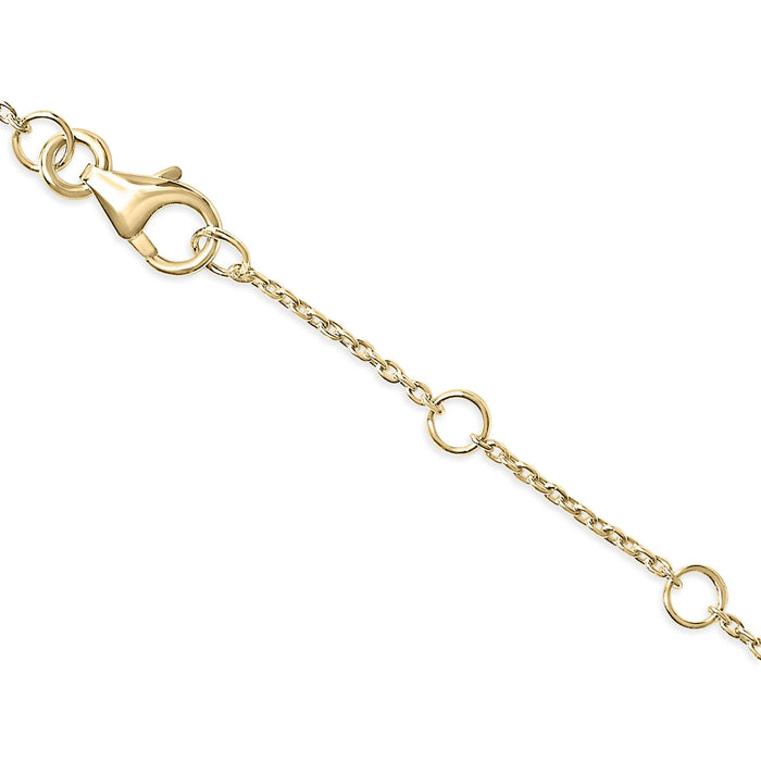 Pulsera de eslabones con dije de inicial A-Z y detalle de diamante en oro amarillo de 10K