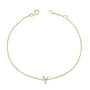 Pulsera de eslabones con dije de inicial A-Z y detalle de diamante en oro amarillo de 10K, foto 28