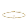 Pulsera de eslabones con dije de inicial A-Z y detalle de diamante en oro amarillo de 10K, foto 1