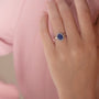 3.00 CTW Lab-Created Sapphire Halo Ring in 14K Gold, photo 11