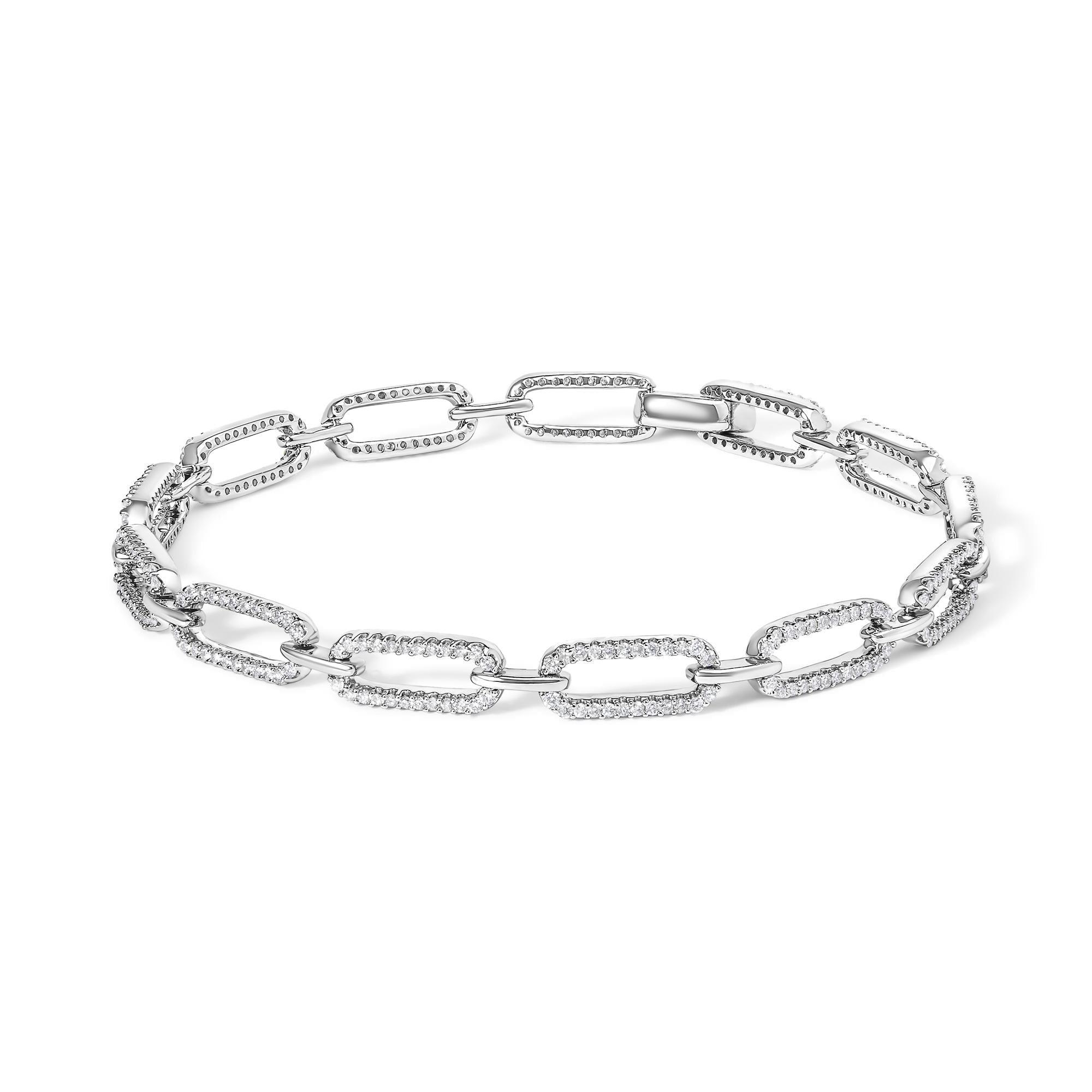 1 Ct. T.W. Diamond Paperclip Link Bracelet in 14K White Gold, photo 1