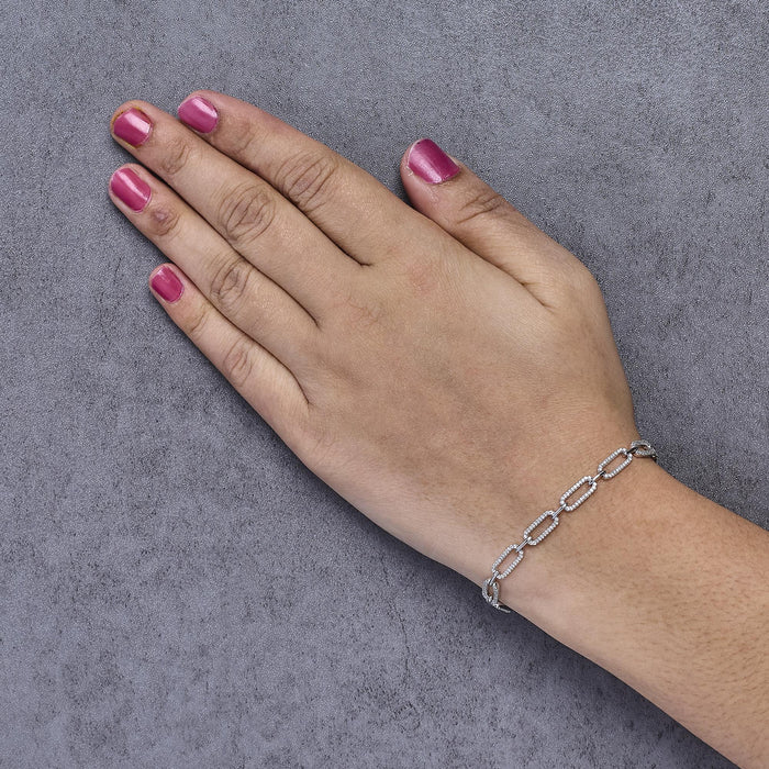 1 Ct. T.W. Diamond Paperclip Link Bracelet in 14K White Gold, photo 3